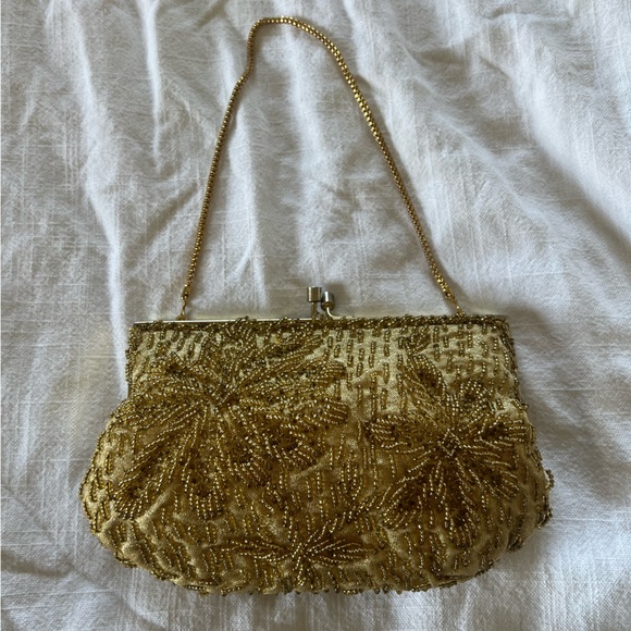 Vintage gold beaded purse - Picture 1 of 5
